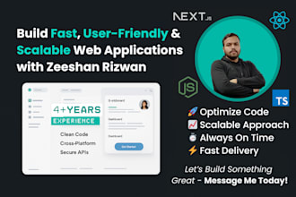 develop your react js, next js, typescript web frontend or node js backend