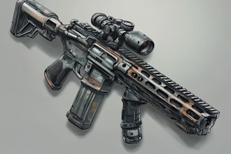 create a 3d weapon illustration for gaming