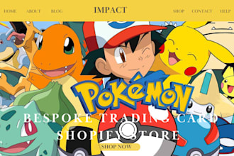 design trading card shopify gaming sport card store pokemon trading card website