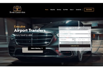create chauffeur website, taxi booking website, taxi website, limousine website