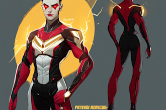 create scifi, fantasy, superhero character design