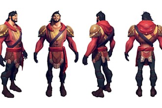 create stylized low poly 3d game character,  for unity, ue5 mobile video games