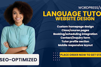 language tutor, online class website,  wordpress tutor website