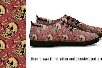 create unique hand drawing repeated seamless pattern