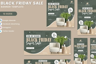 design etsy banner, logo, cover photo, shop branding and web banner ads