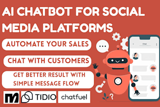 ai chatbot for social media platforms using manychat tidio chatfuel chatgpt