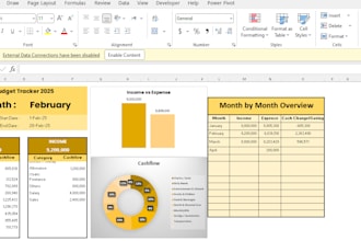 create an automated excel budget tracker for personal use