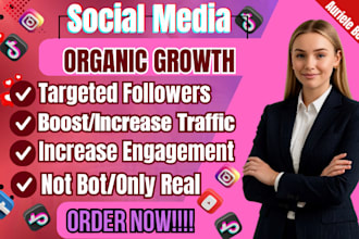 grow and promote your tiktok and instgram account organically for real followers