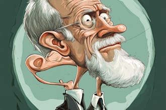 hand draw political cartoons illustrations