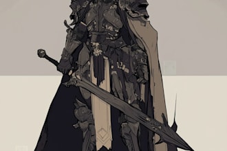 paint your dark fantasy dnd character illustration