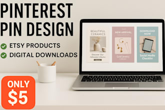 design pinterest pins for etsy products or digital downloads