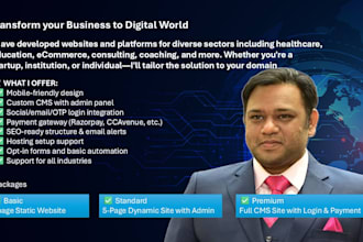 build a responsive business website with custom cms and admin panel
