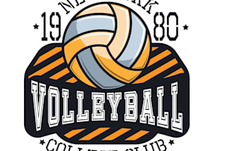 create a professional modern volleyball club logo design