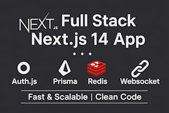 develop fullstack website using next js, express js, websockets, and node