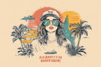 make best illustration in vintage and retro styles