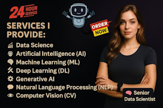 do machine learning ai solutions in python, deep learning, data science, chatbot