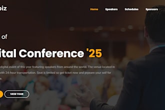 design a professional event website, conference and ticket booking website