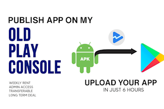 publish your app on my old google play console with rent
