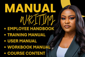 write employee handbook, training manual, user manual and workbook manual