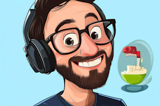 draw funny cartoon character, caricature, logo, portrait
