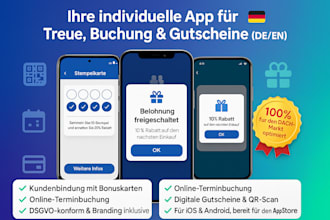 ich entwickle ihre individuelle loyalty, buchungs oder gutschein app