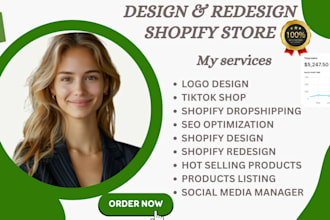build design redesign shopify dropshipping store automated shopify website SEO