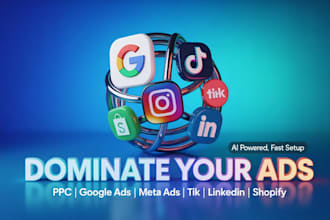 setup campaigns google ads meta ads tiktok linkedin shopify fb PPC retargeting