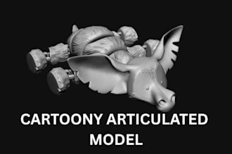 sculpt detailed printable articulated cartoon model 3d articulated toys 3d flexi