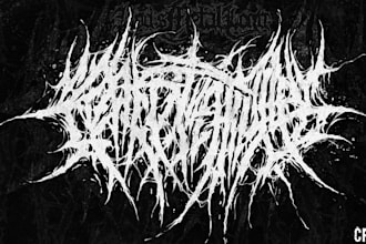 design death metal logo, slamming,gore grind,black metal