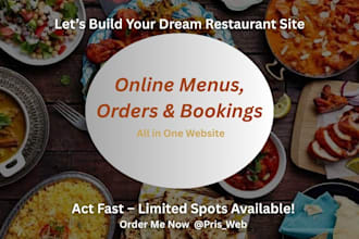 create a restaurant with menu, ordering and reservations