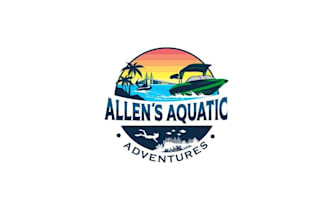 design water sports snorkeling charter boat popular tourist logo