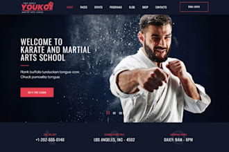 build squarespace martial arts, taekwondo, squarespace fitness gym website
