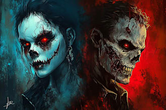 do fantasy horror character and portrait