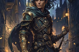 draw dnd art, fantasy illustration, oc fanart, rpg, character sheet