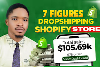 create shopify one product 7 figures dropshipping store build eccomerce website