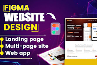 do figma website design, website UI UX mockup or landing pages in figma or xd