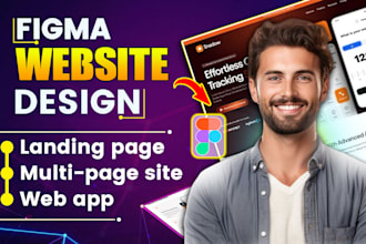 do figma website design, website UI UX mockup or landing pages in figma or xd