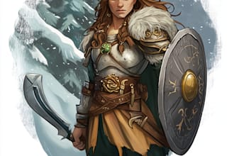 draw a dnd character art, dnd party, concept art or dnd party