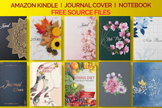 design custom amazon KDP journal notebook ebook planner low content book cover