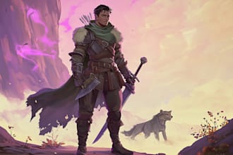make your dnd art, fantasy character and dnd illustration