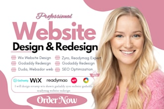 design revamp wix showit godaddy zyro website godaddy readymag website redesign