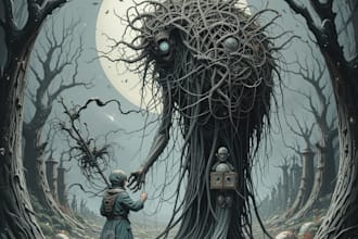 do awesome artwork for dark art, horror, creepy illustration