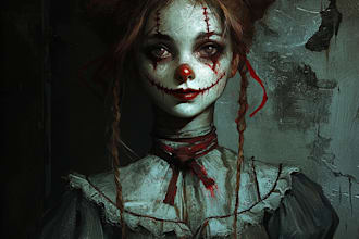 draw fantasy or horror character illustration