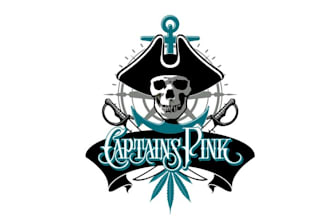 design looks nice captains pink and cannabis hemp logo