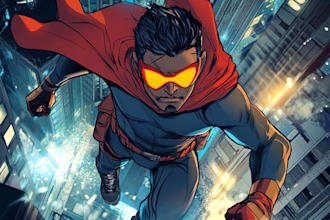 draw superhero  comic style custom illustration art