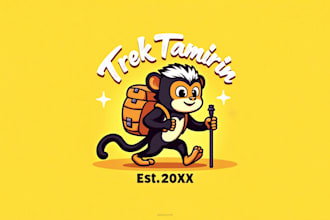 create beautiful trek monkey mascot logo in my style