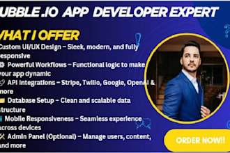 design and develop a custom bubble io app fast website no code solution