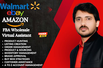 your expert amazon fba wholesale, ebay ds walmart wfs virtual assistant
