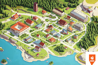 design a custom vector map illustration