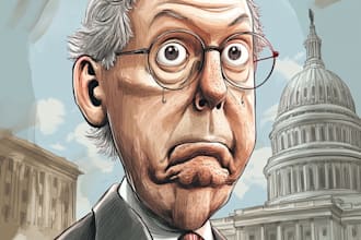 hand draw political cartoons illustrations